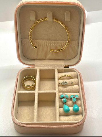 Vegan Leather Travel Jewelry case