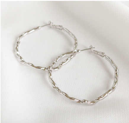 Lily Silver Hoop Earrings